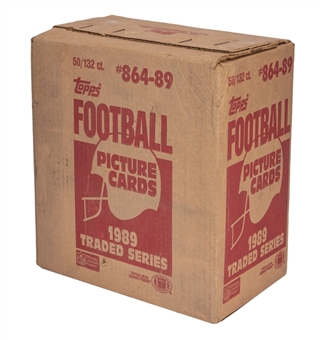 1989 Topps Traded Football Factory Sealed Case - 50 Complete Factory Sets - Barry Sanders, Troy Aikman, Deion Sanders Rookie Cards!